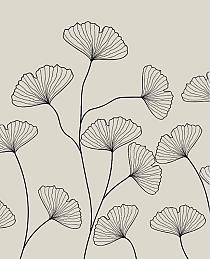 Fine line grijze bloemen