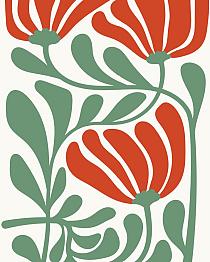 17286 op abstracte bloemenposter  9 40x50