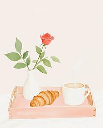 19495 op dienblad met ontbijt 80x100