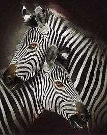 Zebra's modern schilderij