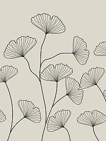 Fine line grijze bloemen