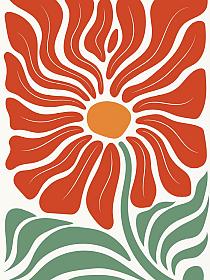 17717 op abstracte bloemenposter  17 90x120