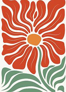 17701 op abstracte bloemenposter  17 50x70