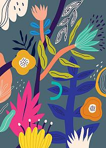 Bloemencompositie blauw #23