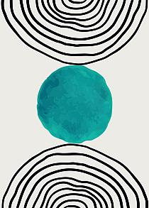 9693 op minimalistische cirkel blauw  7 50x70