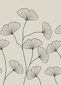 Fine line grijze bloemen