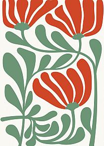 17291 op abstracte bloemenposter  9 50x70