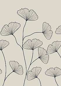 Fine line grijze bloemen
