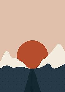 Minimalistische zonsondergang
