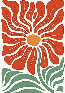 17735 op abstracte bloemenposter  17 a0