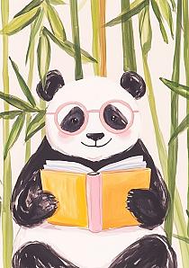 19864 op lezende panda a0