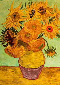 Vaas zonnebloemen, gebaseerd op Van Gogh