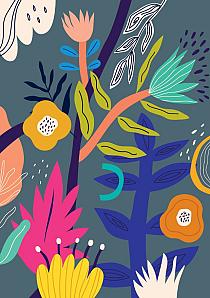Bloemencompositie blauw #23