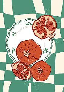 16821 op groene compositie met uien a0