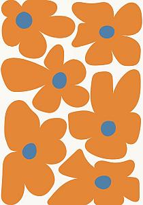17809 op abstracte bloemenposter  19 70x100