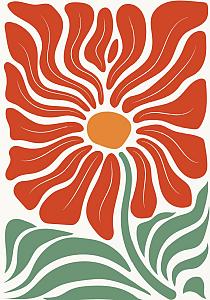17709 op abstracte bloemenposter  17 70x100
