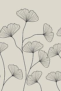 Fine line grijze bloemen
