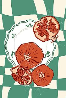 16778 op groene compositie met uien 20x30