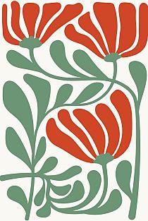 17280 op abstracte bloemenposter  9 20x30