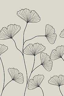 Fine line grijze bloemen