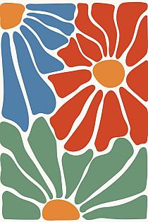 17187 op abstracte bloemenposter  7 40x60