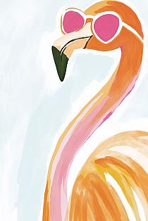 19873 op flamingo met zonnebril 20x30