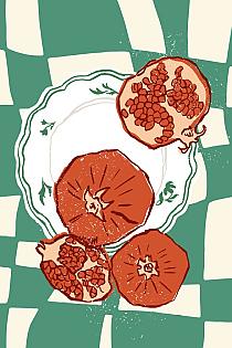 16801 op groene compositie met uien 80x120