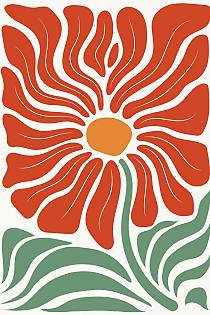 17713 op abstracte bloemenposter  17 80x120