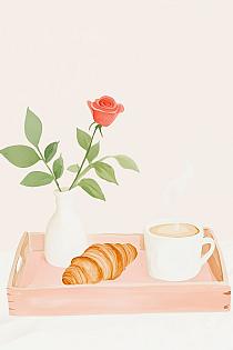 19473 op dienblad met ontbijt 20x30