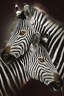 Zebra's modern schilderij