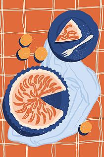 16735 op tafel met taart 40x60