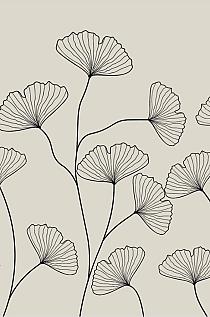 Fine line grijze bloemen