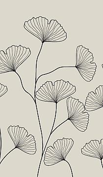 Fine line grijze bloemen