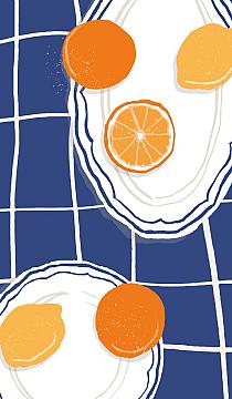 Citrusvruchten op bord