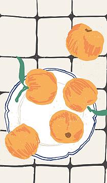 16698 op mandarijn op bord 70x120