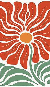 17710 op abstracte bloemenposter  17 70x120