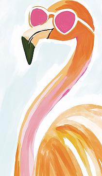 19893 op flamingo met zonnebril 70x120