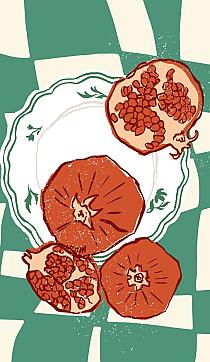 16798 op groene compositie met uien 70x120