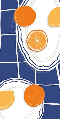Citrusvruchten op bord