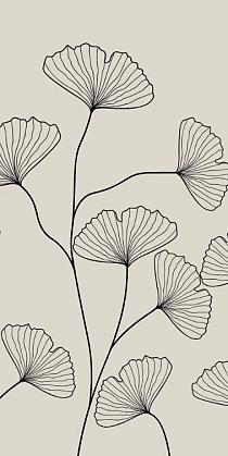 Fine line grijze bloemen