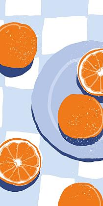 16595 op sinaasappels op bord 60x120