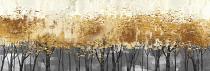 Schaduwen van goud. Een abstract boslandschap