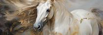 8689 ol wild paard met wapperende manen 90x30