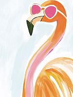 Flamingo met zonnebril