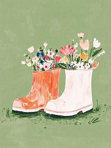 Bloemen in laarzen