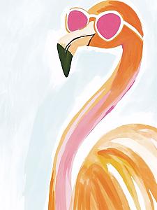 Flamingo met zonnebril