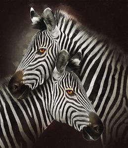 Zebra's modern schilderij