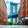 Manhattan bridge tussen 2 gebouwen