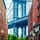 Manhattan bridge tussen 2 gebouwen
