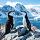 20661 ol twee pingu ns in winters landschap 100x50